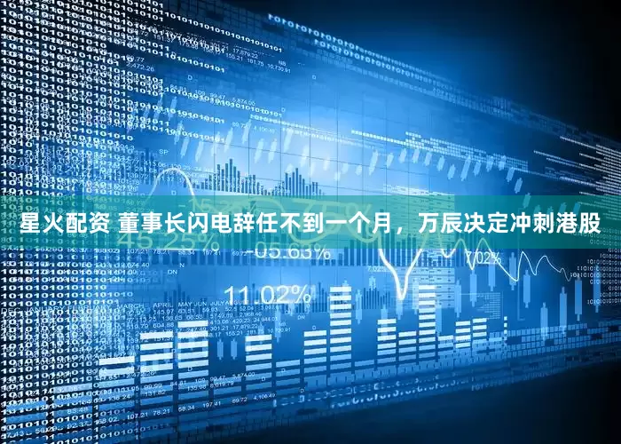 星火配资 董事长闪电辞任不到一个月，万辰决定冲刺港股